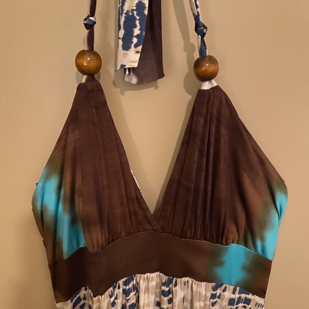 Maxi dress with fitted halter top - size small